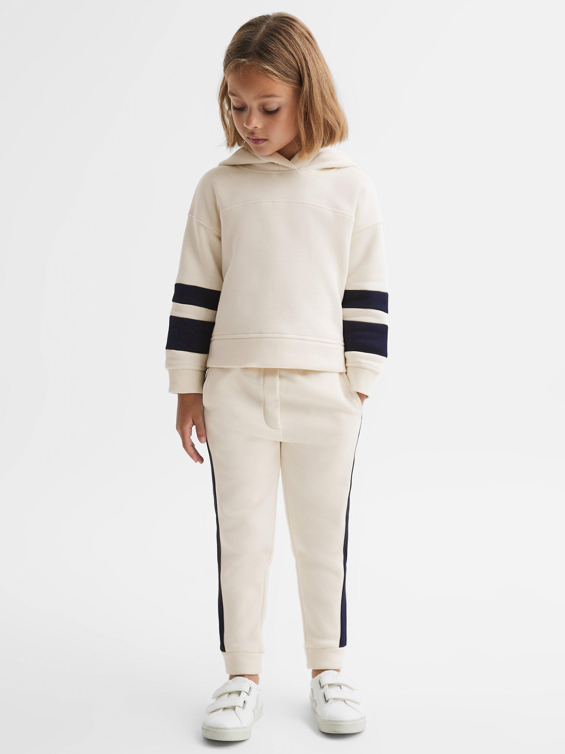 Product image 1 of 5, which shows Reiss Kids' Cara Hoodie & Joggers Set, Ecru, 13-14 years