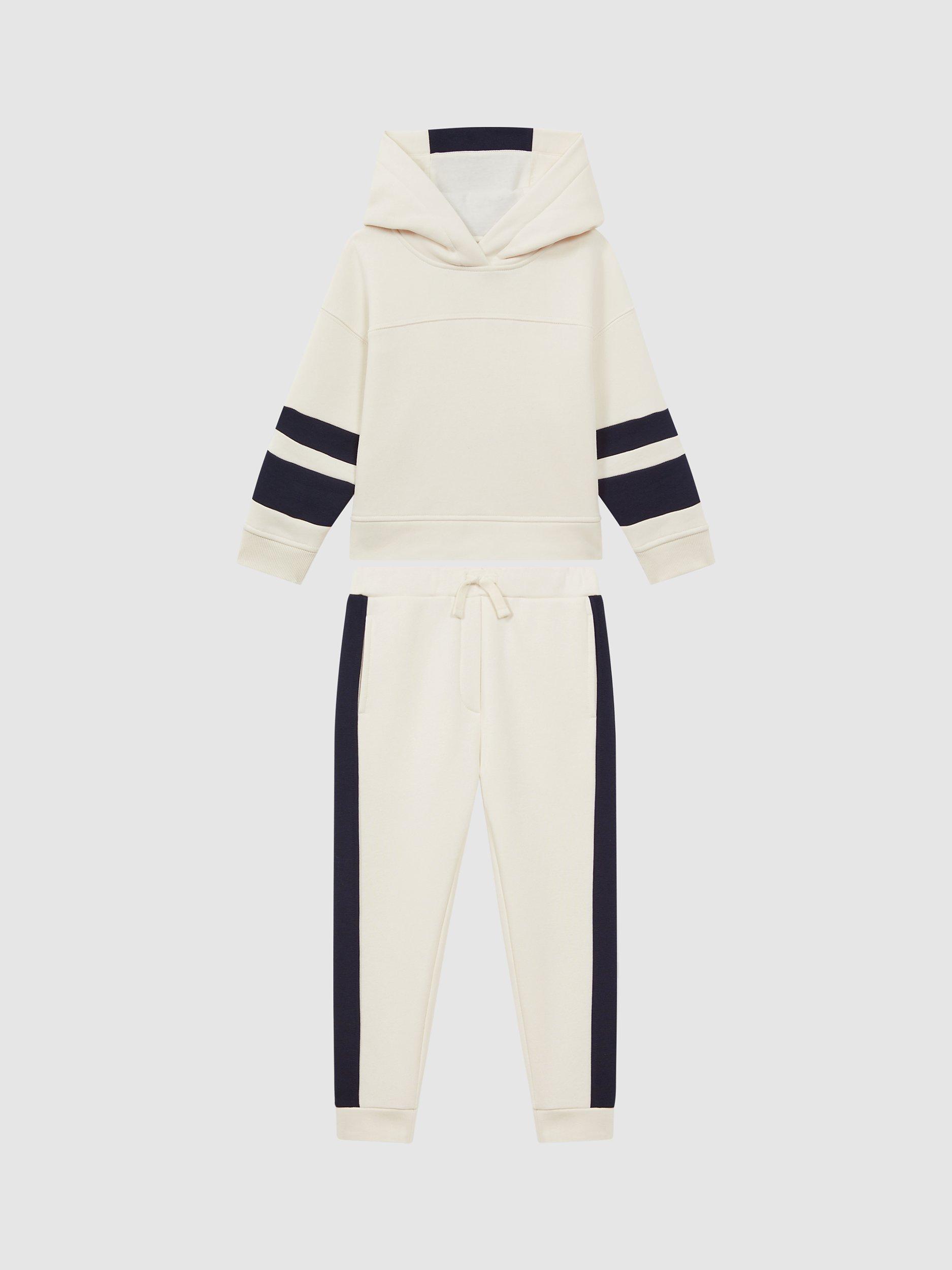 Product image 2 of 5, which shows Reiss Kids' Cara Hoodie & Joggers Set, Ecru, 13-14 years