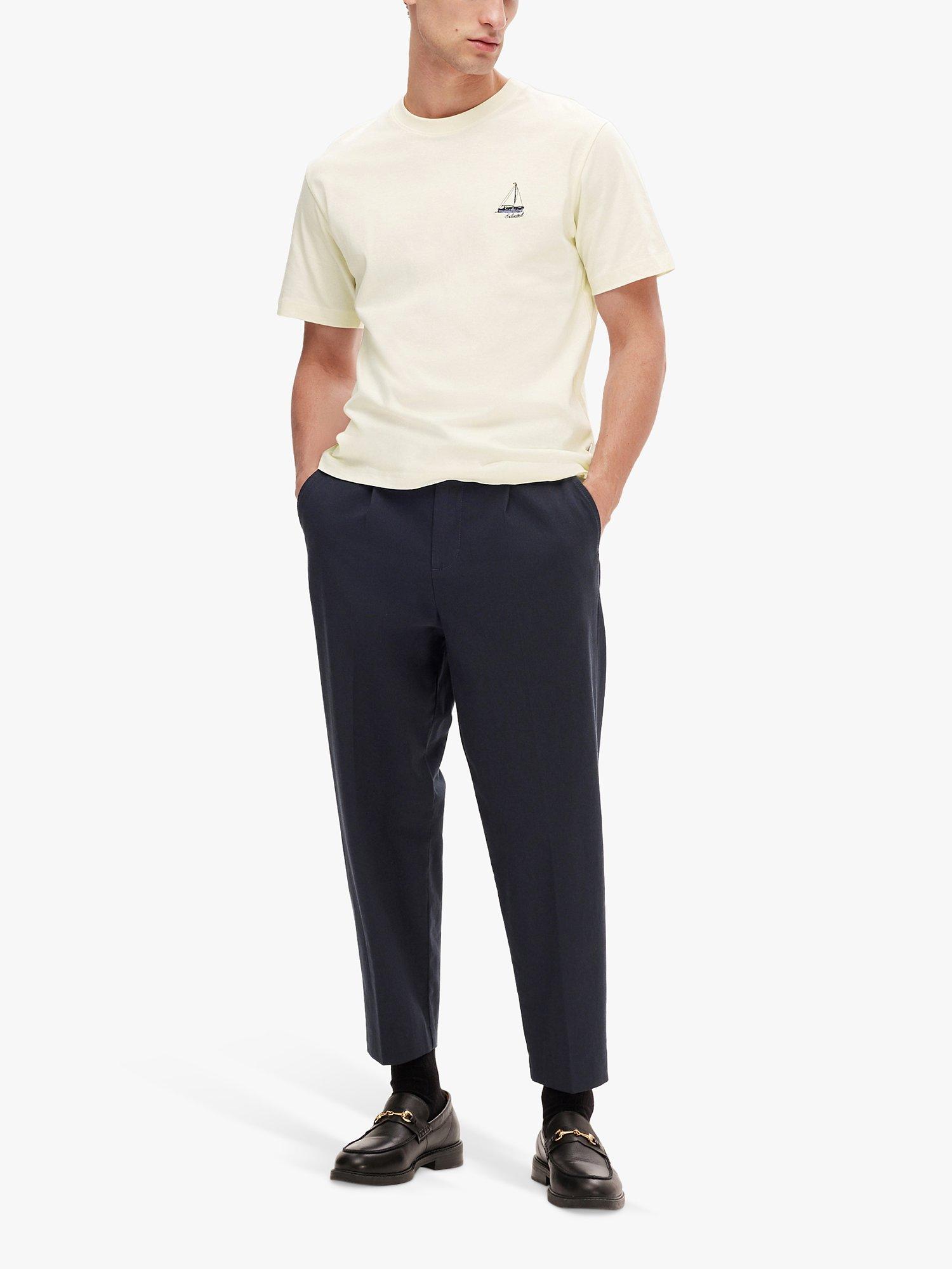 Product image 2 of 6, which shows SELECTED HOMME Relaxed Thigh Tapered Trousers, Navy, 32R