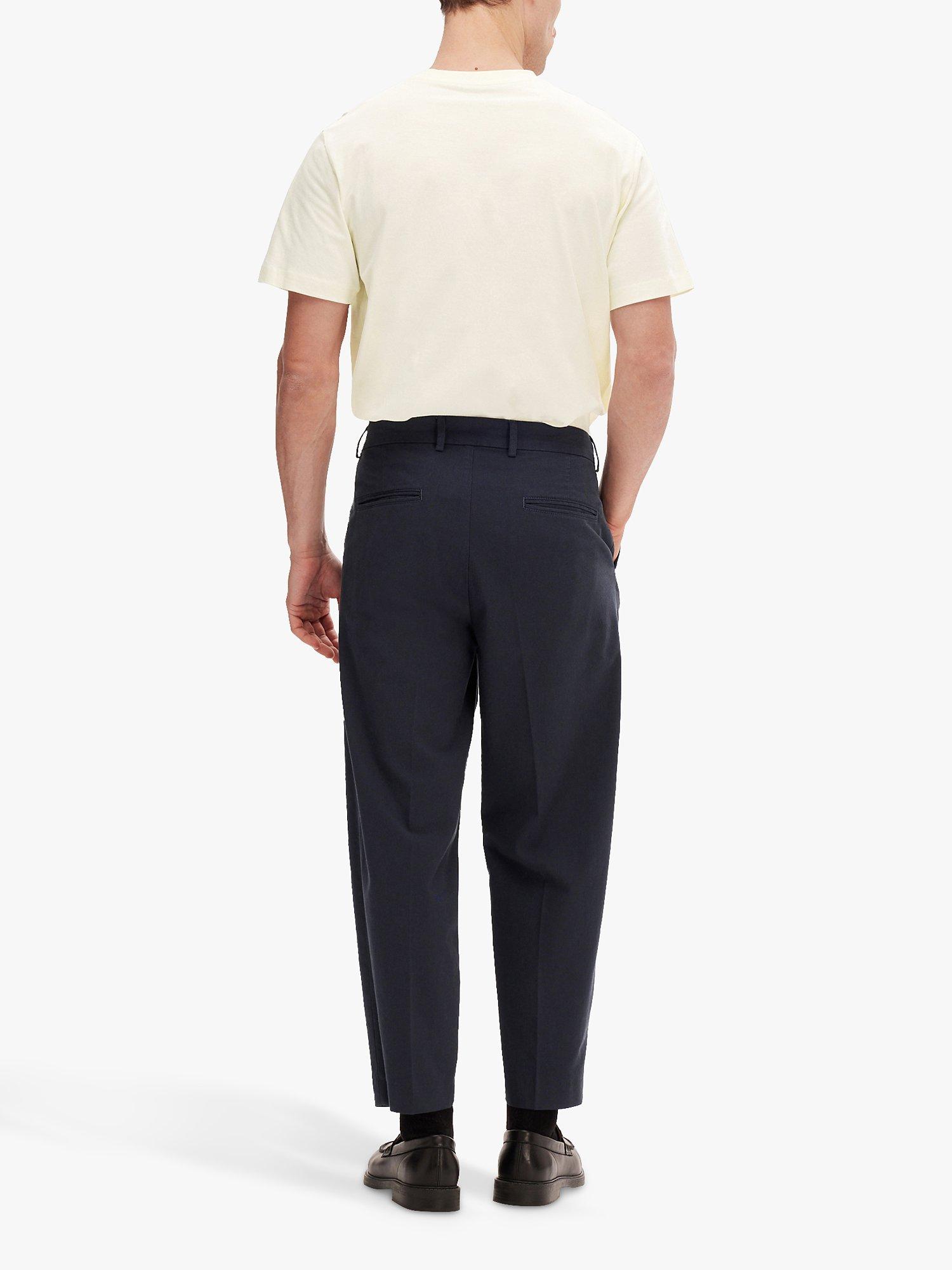 Product image 3 of 6, which shows SELECTED HOMME Relaxed Thigh Tapered Trousers, Navy, 32R