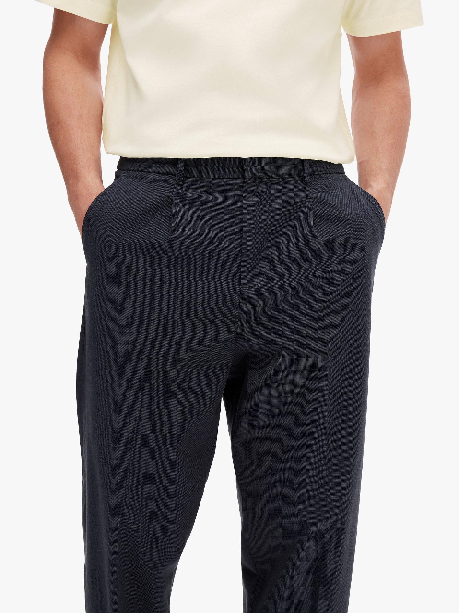 Product image 5 of 6, which shows SELECTED HOMME Relaxed Thigh Tapered Trousers, Navy, 32R