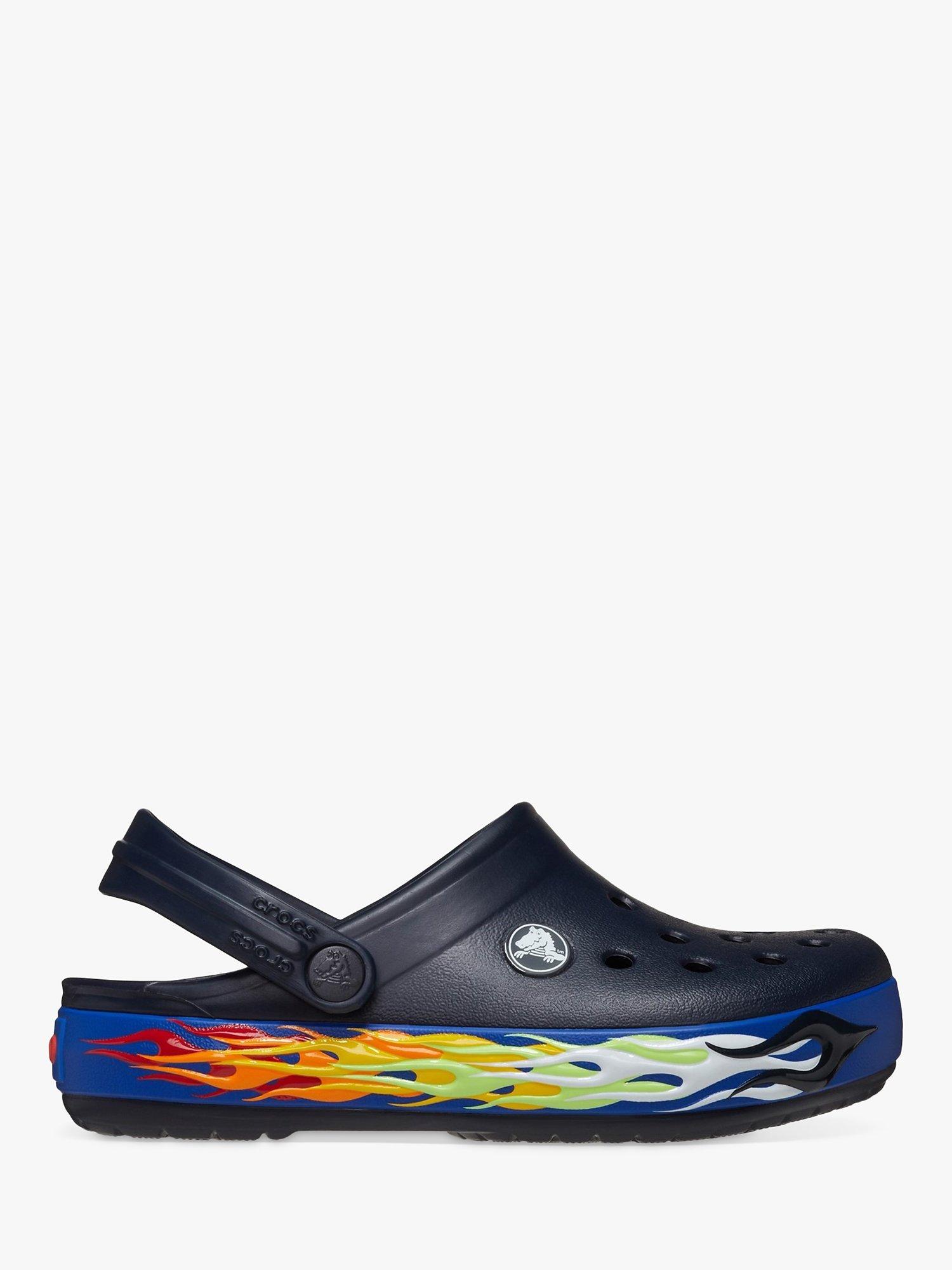 Crocs Kids Crocband Flame Clogs Navy Multi