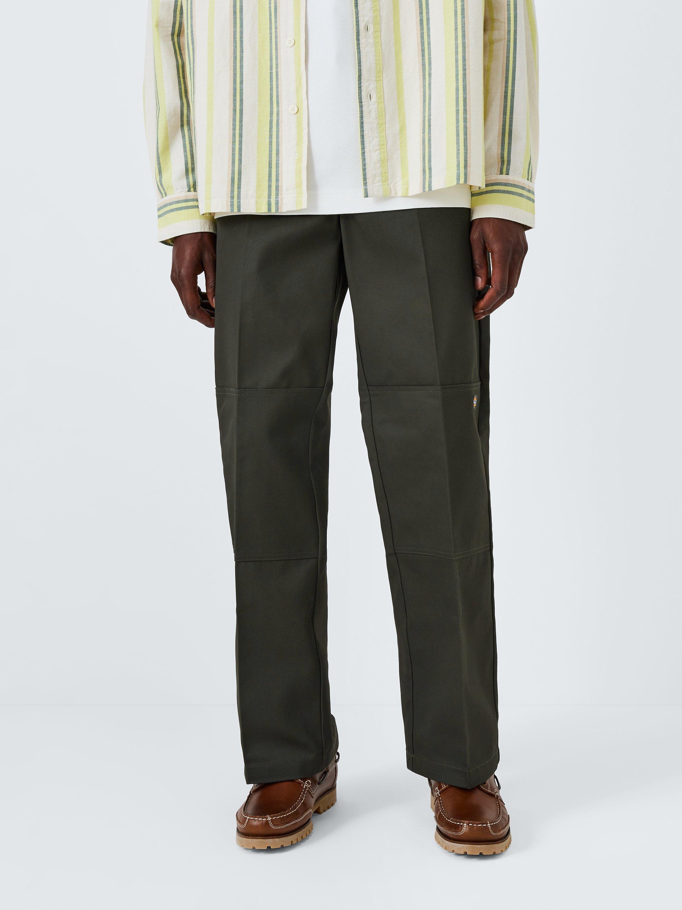 Dickies Double Knee Relaxed Fit Work Trousers, Olive Green