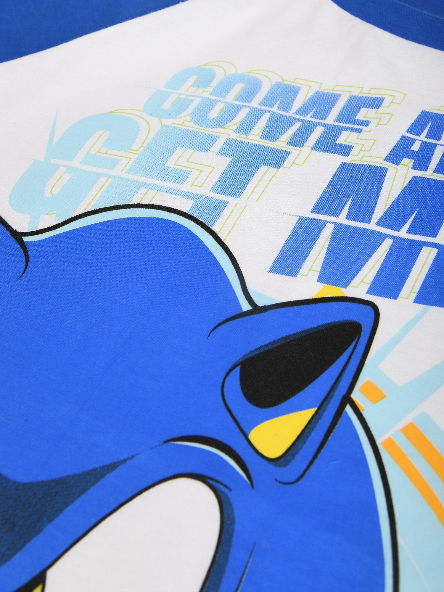 Product image 2 of 4, which shows Brand Threads Kids' Sonic Prime Short Pyjama Set, Blue, 8-9 years