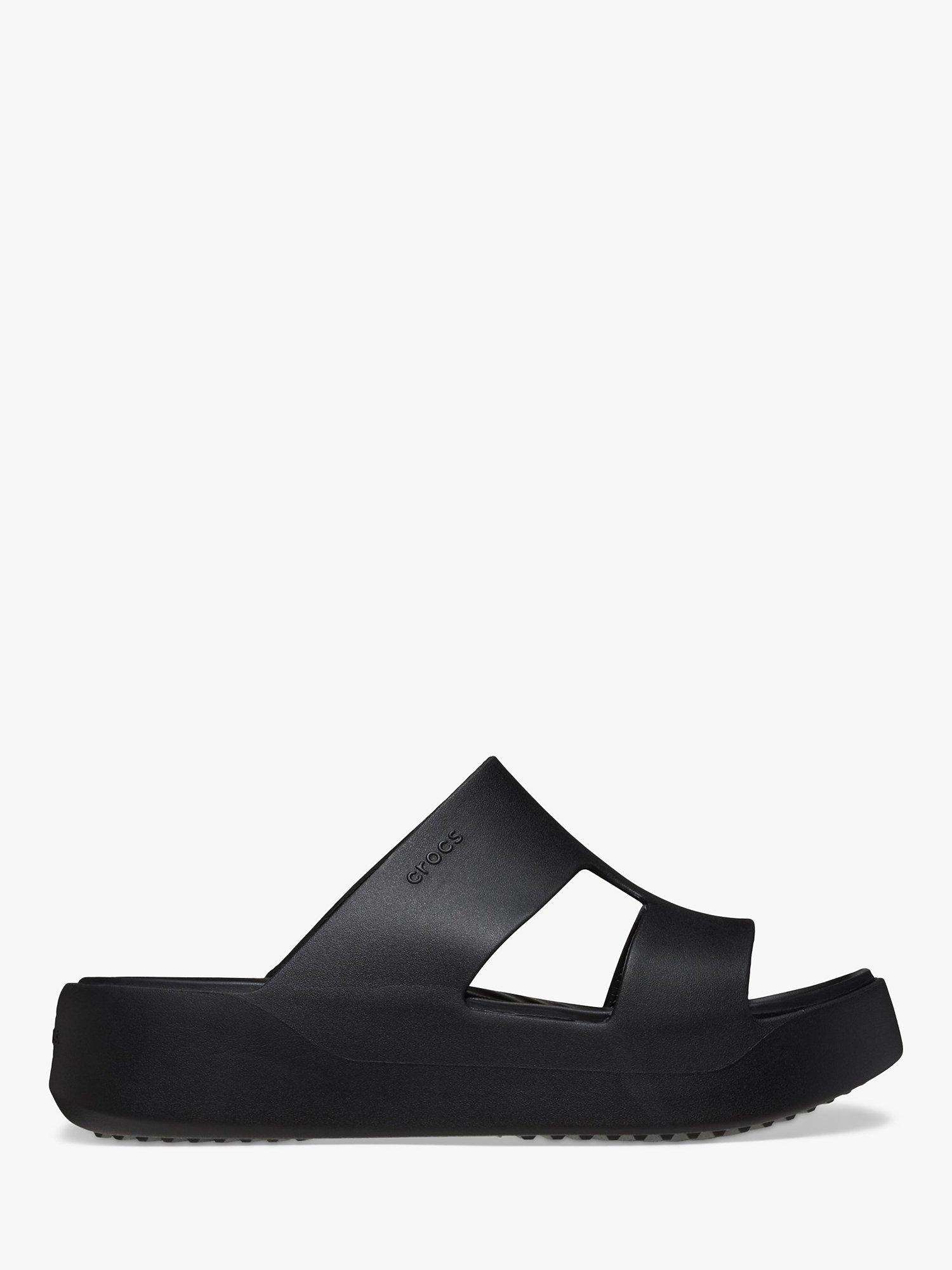 Product image 1 of 5, which shows Crocs Getaway Platform H-Strap Mules, Black, 4