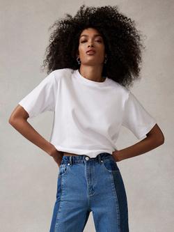 Mint Velvet Ultimate Cotton T-Shirt, White, White Ivory
