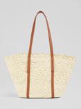 L.K.Bennett Didi Raffia Tote Bag, Cream/Tan