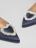 L.K.Bennett Luana Satin Slingback Shoes, Navy