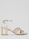 L.K.Bennett Stella Woven Block Heel Sandals, Gold