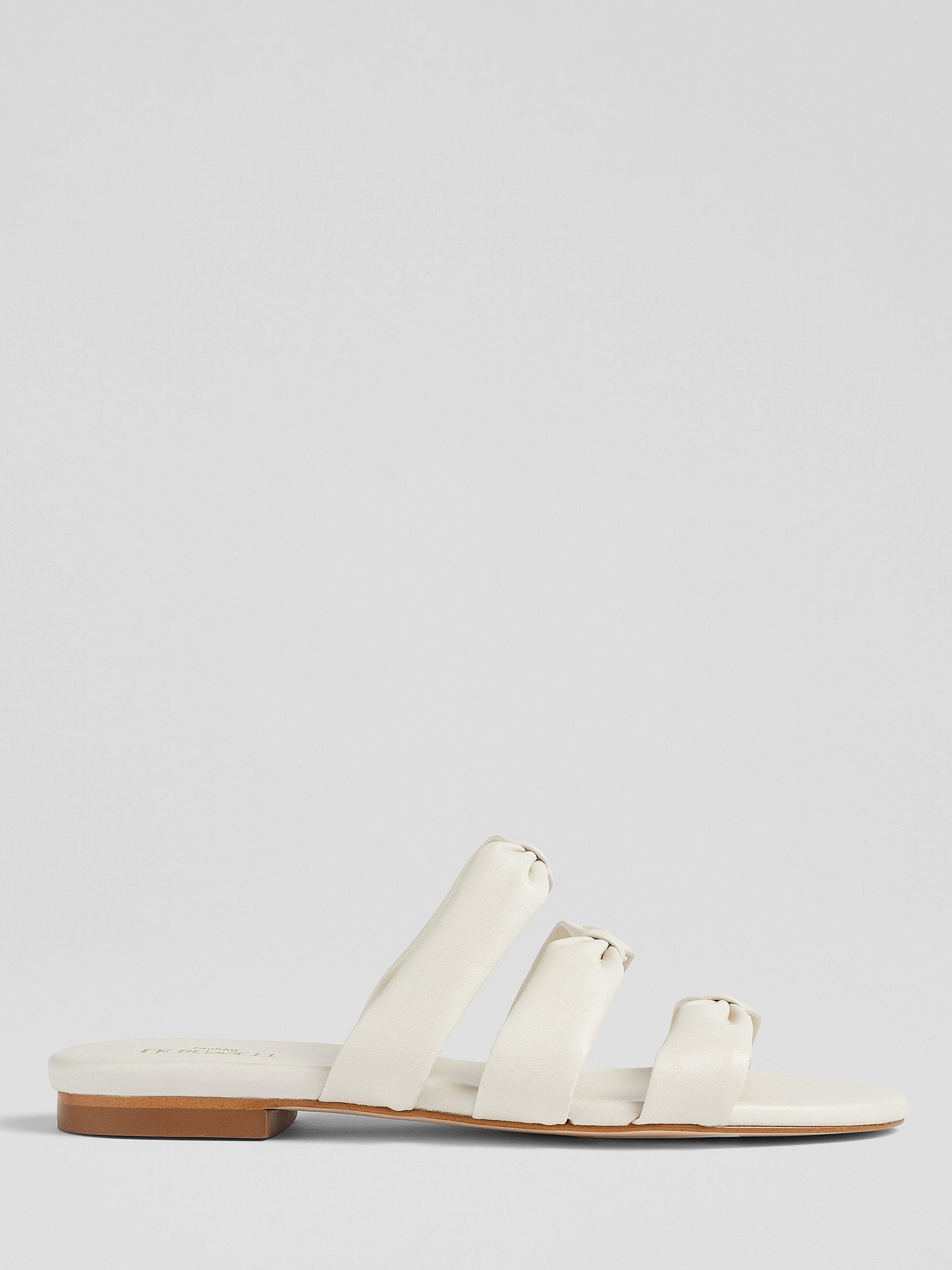 L.K.Bennett Jayla Triple Strap Flat Sandals, Cream