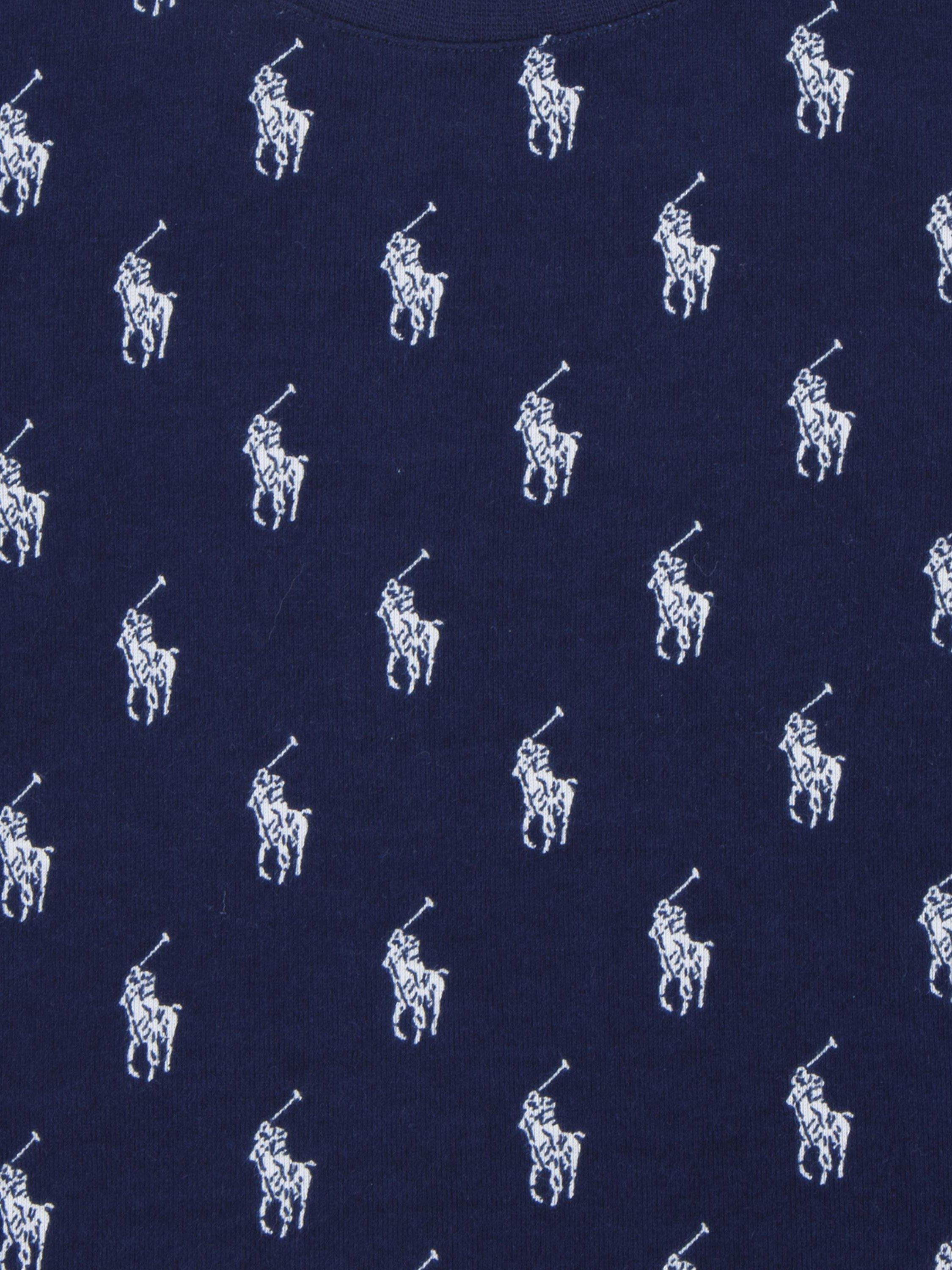 Product image 6 of 7, which shows Polo Ralph Lauren Kids' Logo Rib Long Sleeve Pyjamas, Navy, 12 years