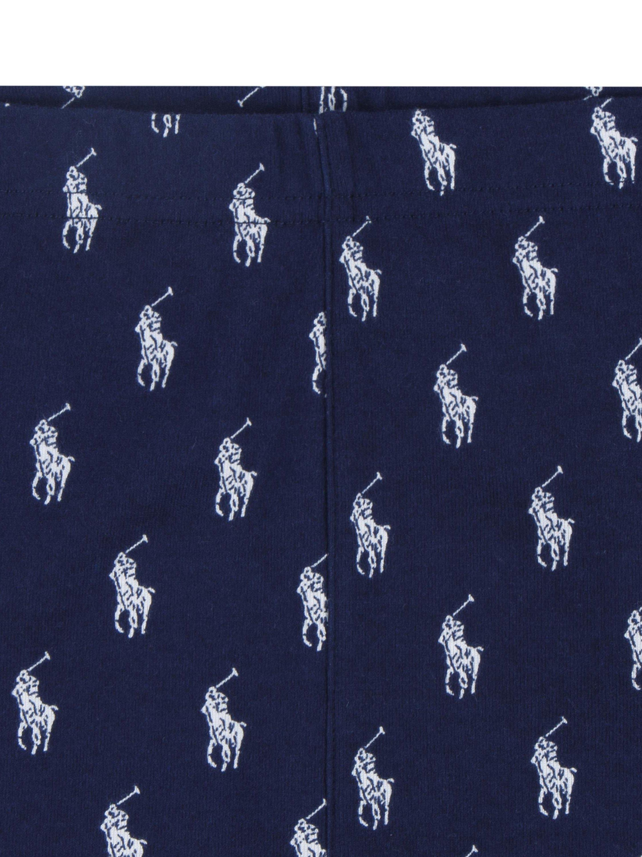 Product image 7 of 7, which shows Polo Ralph Lauren Kids' Logo Rib Long Sleeve Pyjamas, Navy, 12 years