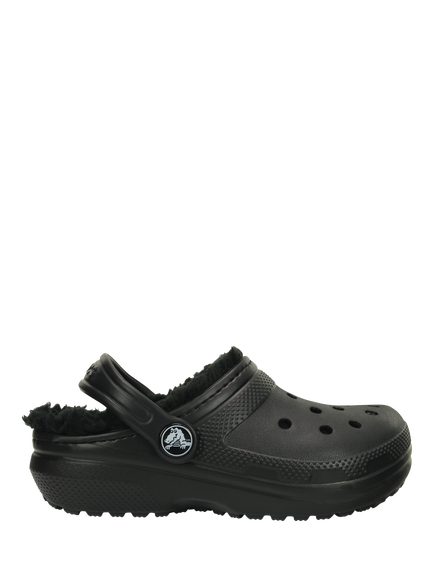 Crocs Kids' Classic Lined Clog, Black, Black