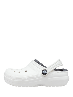 Crocs Kids' Classic Lined Clog, White/Grey - view 2, White/Grey