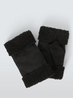 John Lewis Sheepskin Handwarmers, Black