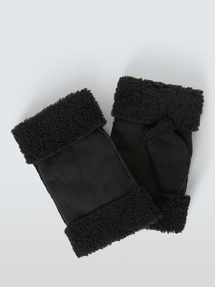 John Lewis Sheepskin Handwarmers, Black