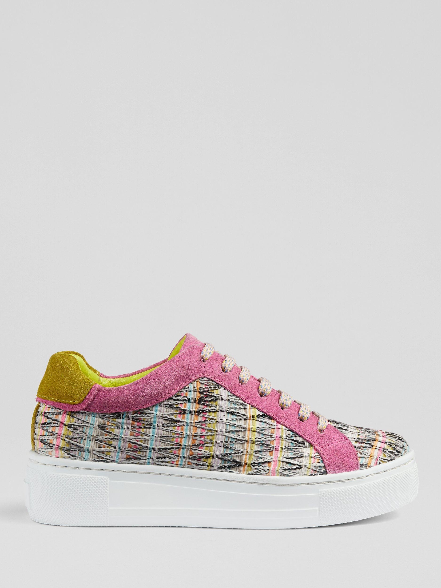 L.K.Bennett Lift Tweed Flatform Trainers, Multi