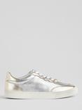 L.K.Bennett Runner Metallic Leather Trainers, Gold/Silver