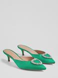 L.K.Bennett Estella Embellished Satin Kitten Heel Mules