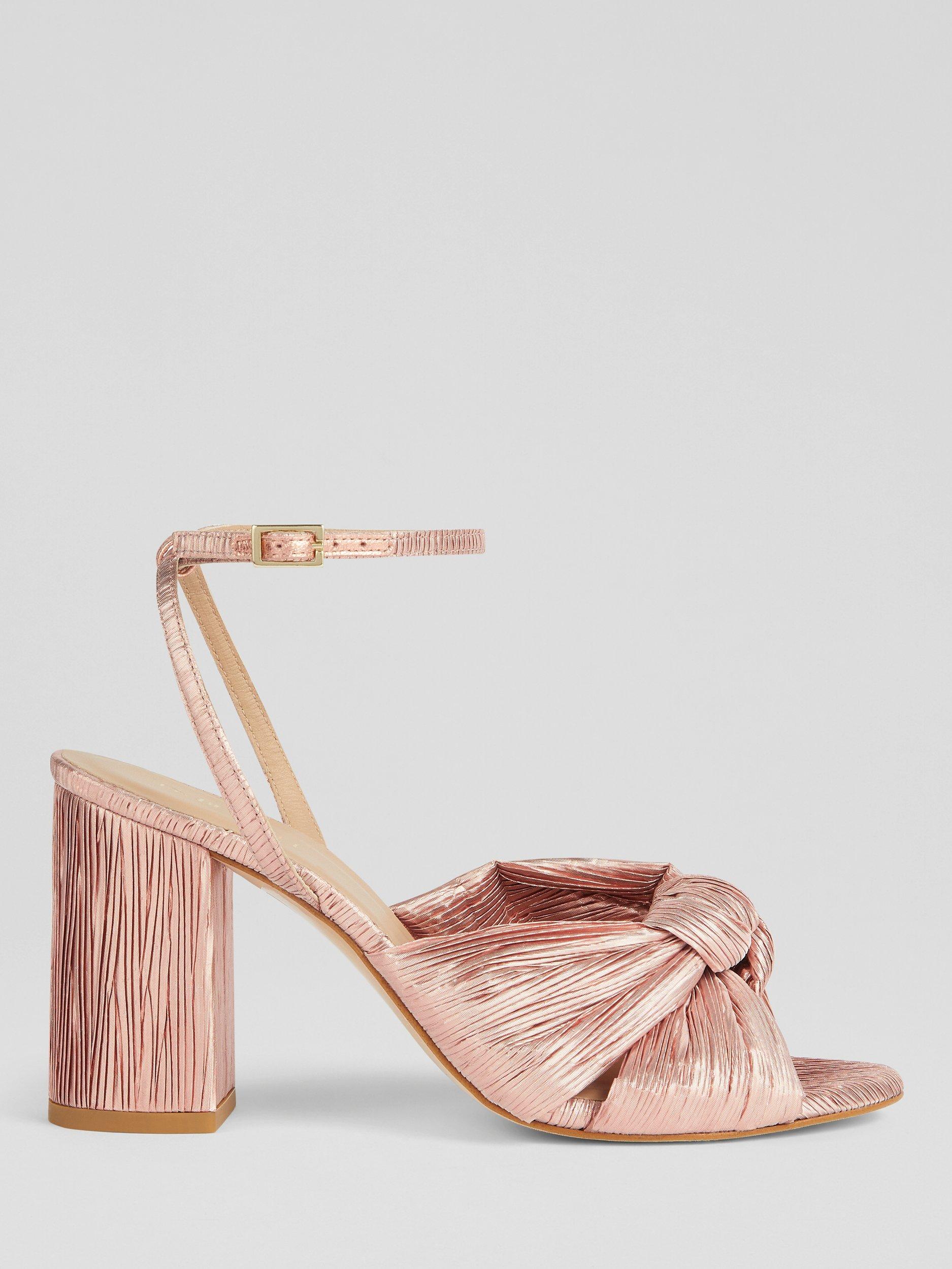 L.K.Bennett Eliana Metallic Crinkle Satin Sandals
