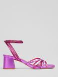 L.K.Bennett Starlet Metallic Leather Flared Block Heel Sandals