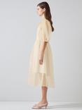 L.K.Bennett Maddie Silk Organza Frill Detail Midi Dress