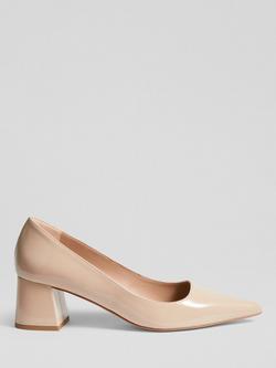 L.K.Bennett Sloane Patent Leather Block Heel Court Shoes, Bei-trench