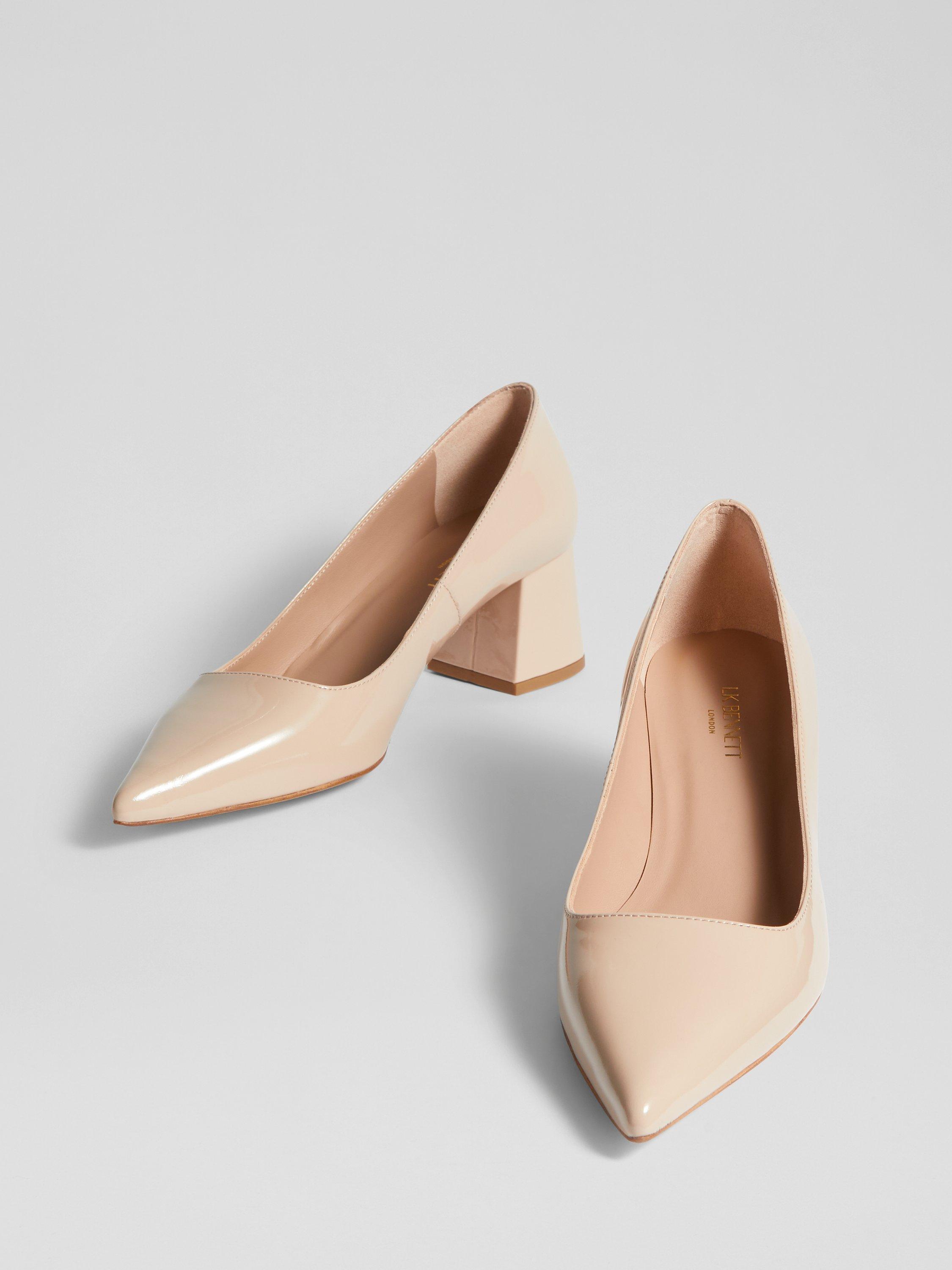Product image 3 of 4, which shows L.K.Bennett Sloane Patent Leather Block Heel Court Shoes, Bei-trench, 2