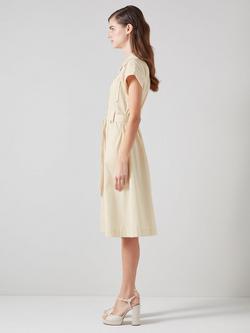 L.K.Bennett Ivy Cotton Safari Dress, Ecru - view 2, Ecru