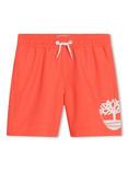 Timberland Kids' Logo Block Swim Shorts, Orange