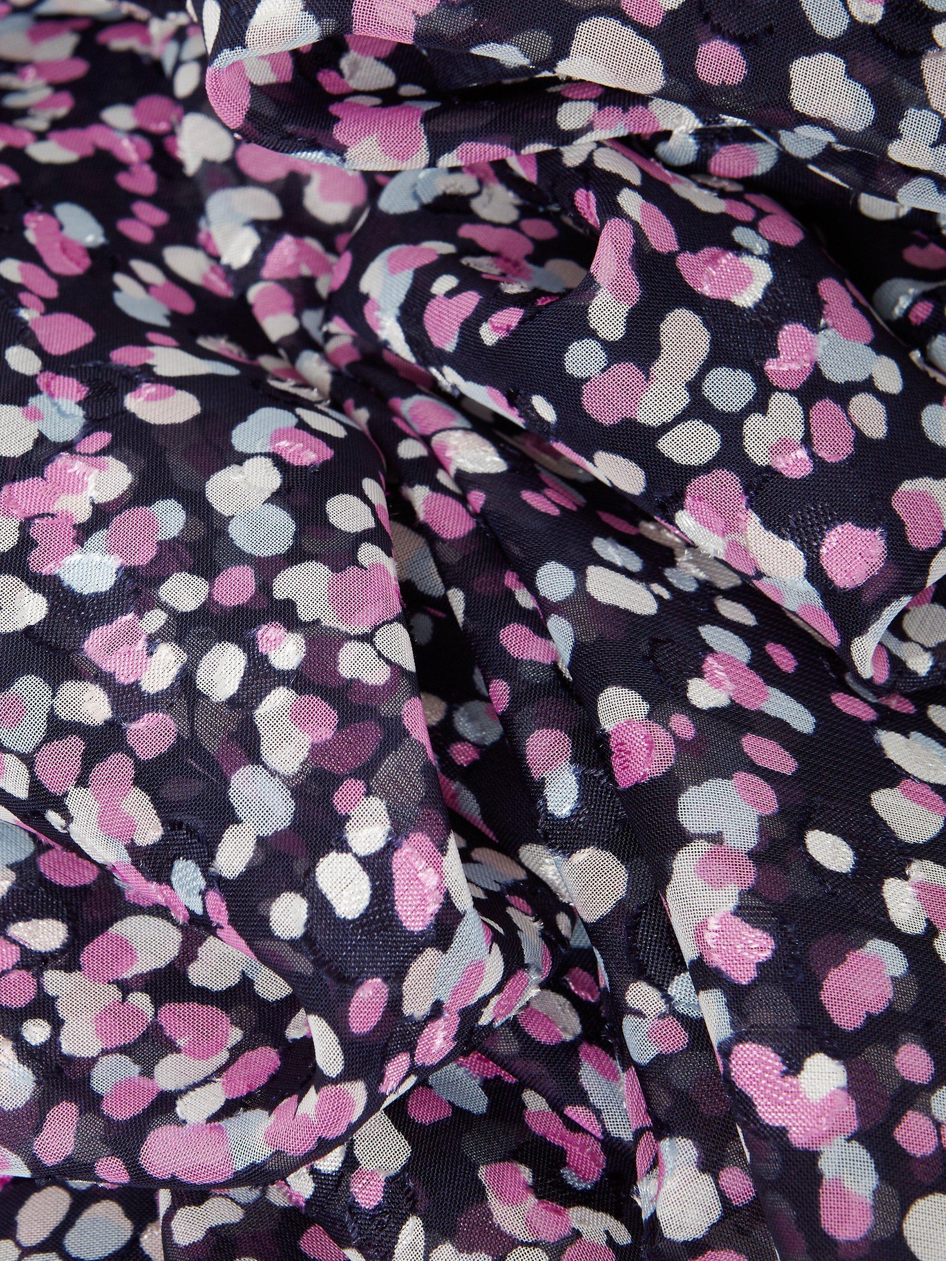 Product image 3 of 5, which shows Hobbs Petite Aurora Polka Dot Midi Dress, Navy/Multi, 6