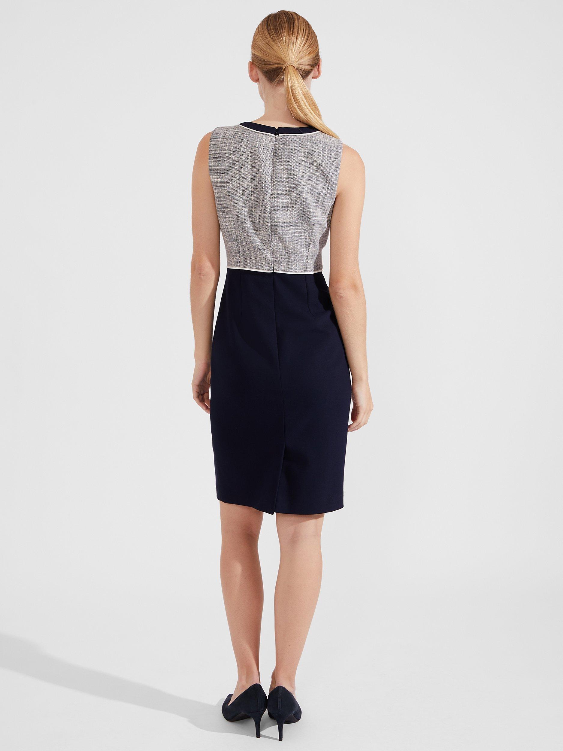 Product image 2 of 7, which shows Hobbs Petite Laurie Dress, Navy/Ivory, 12