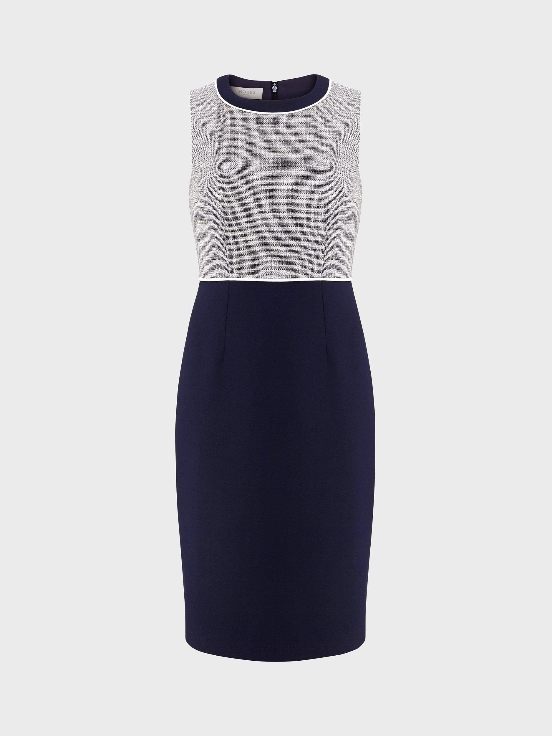 Product image 5 of 7, which shows Hobbs Petite Laurie Dress, Navy/Ivory, 12