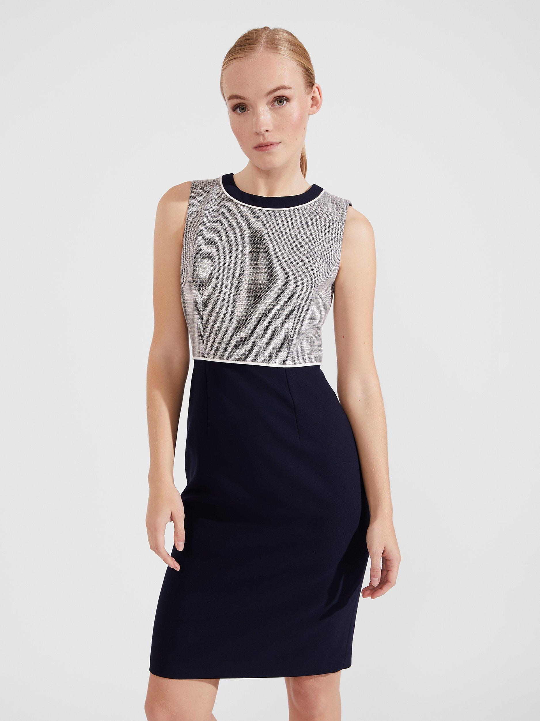 Product image 6 of 7, which shows Hobbs Petite Laurie Dress, Navy/Ivory, 12