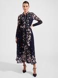 Hobbs Petite Juliet Floral Midi Dress, Navy/Multi