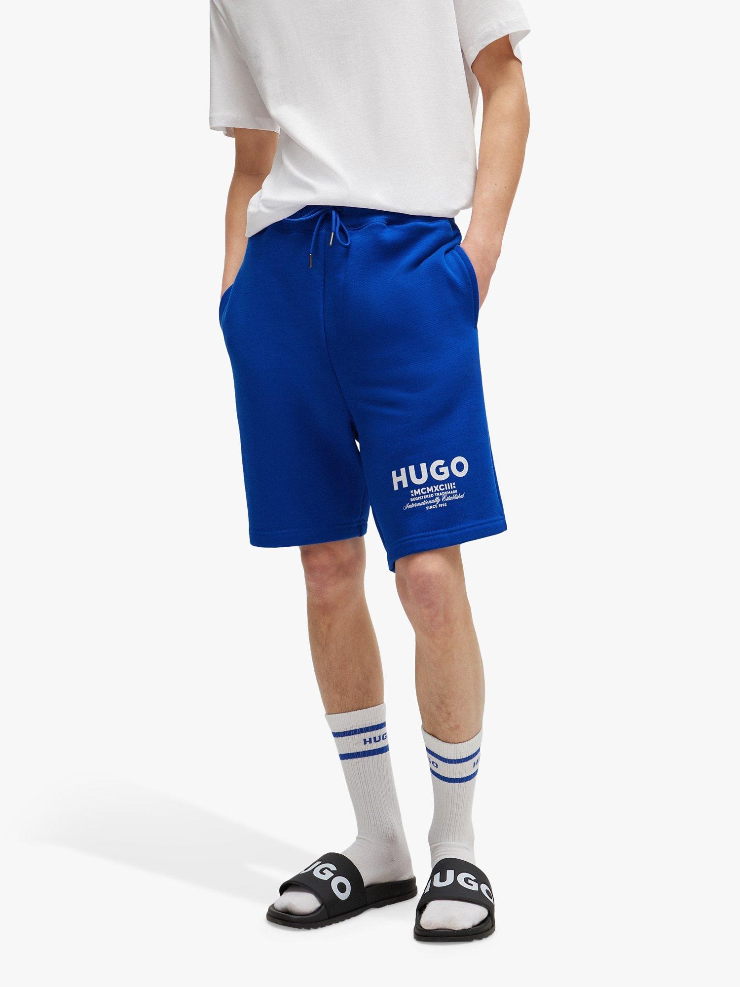 HUGO Nomario Cotton Logo Shorts, Open Blue