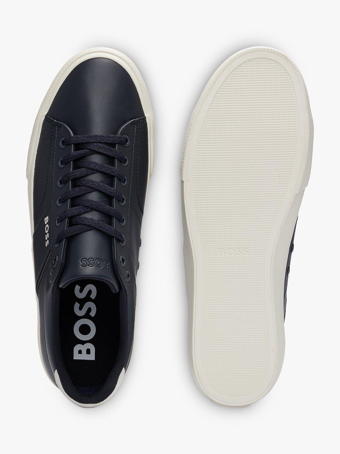 Product image 3 of 5, which shows HUGO BOSS BOSS Aiden Cupsole Lace Up Trainers, Dark Blue, 5