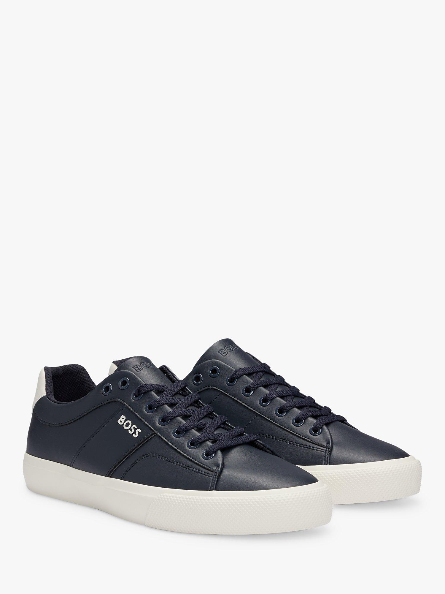Product image 4 of 5, which shows HUGO BOSS BOSS Aiden Cupsole Lace Up Trainers, Dark Blue, 5