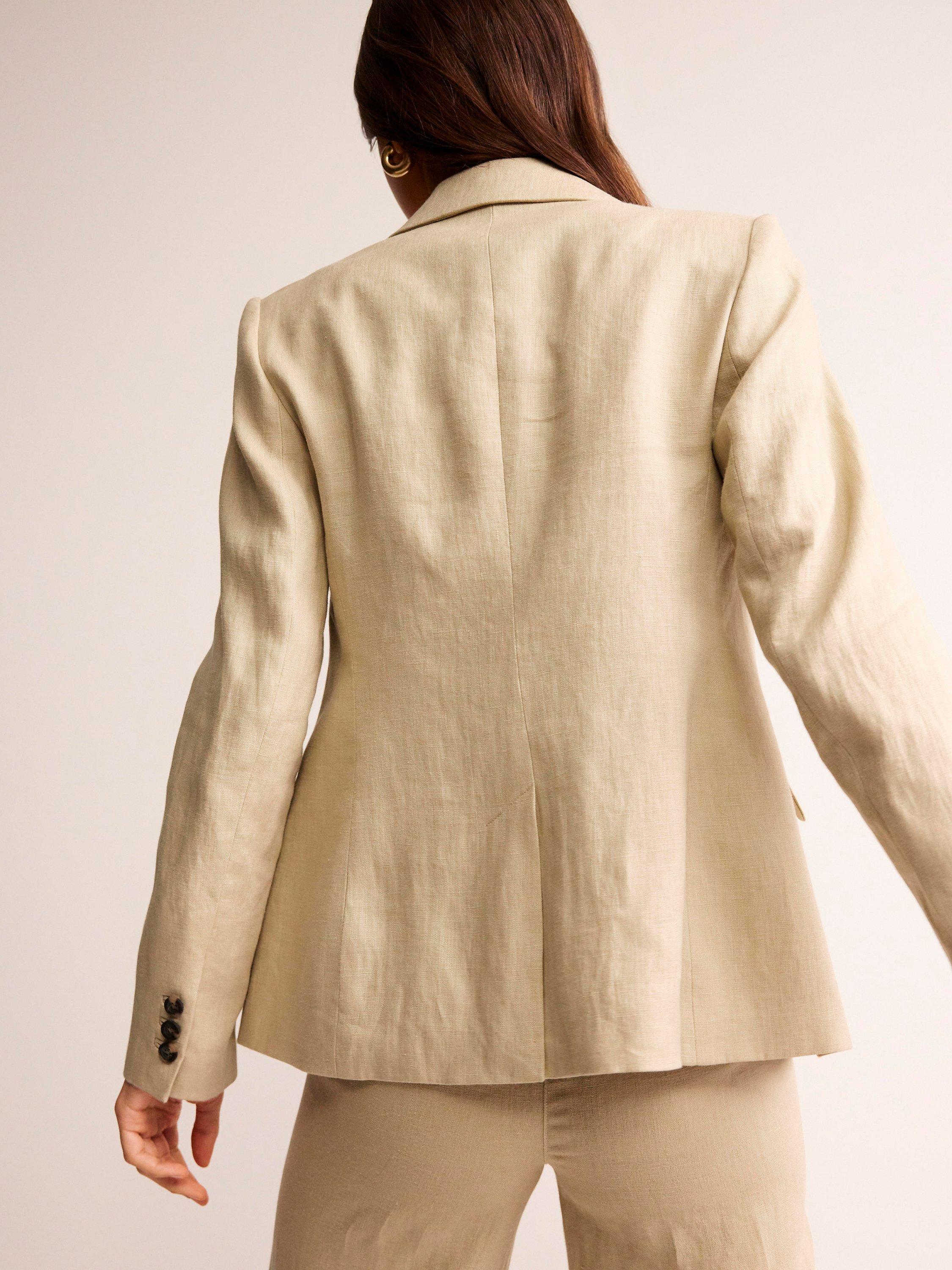 Boden Marylebone Linen Blazer, Neutral, 10