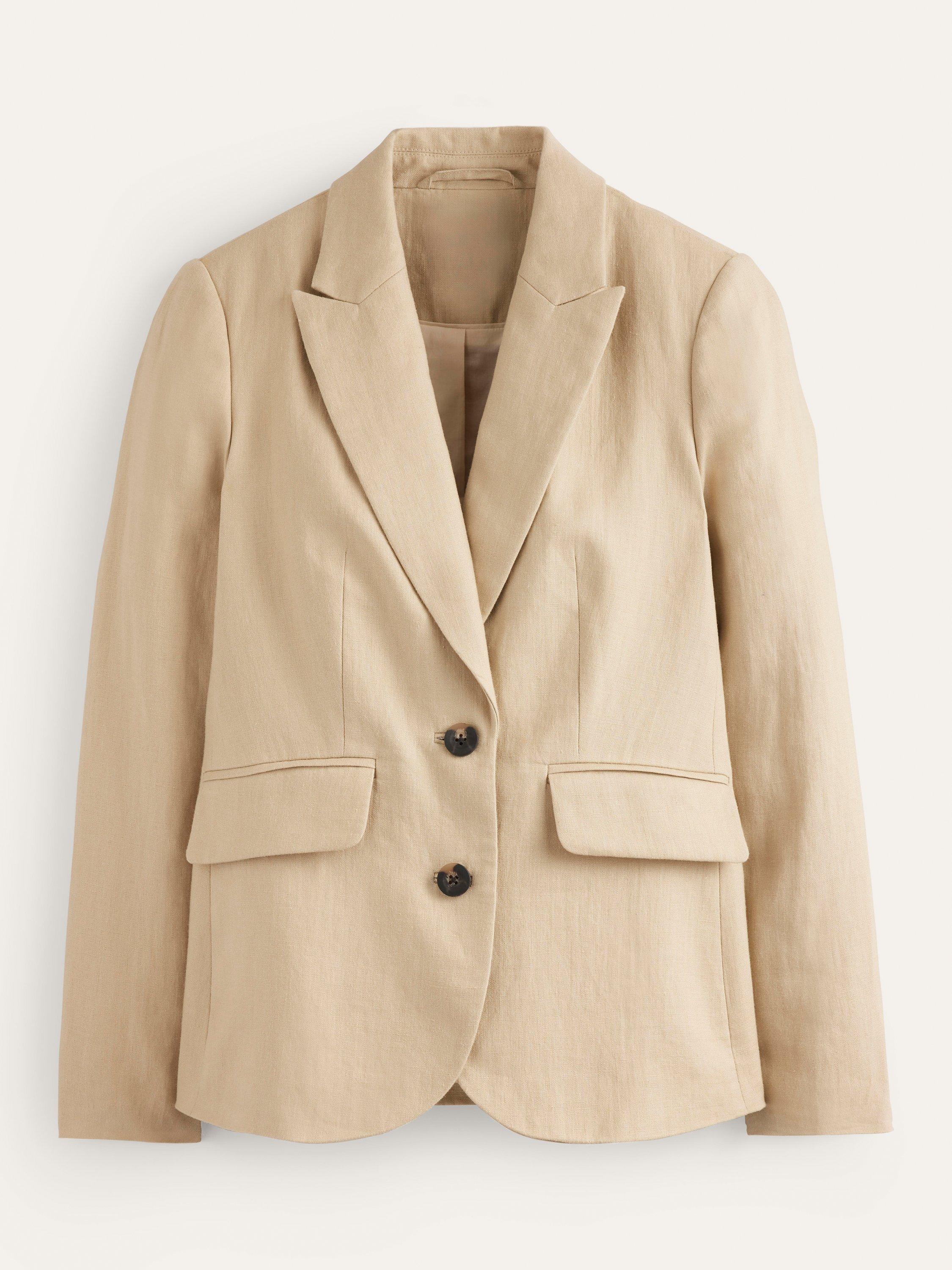 Boden Marylebone Linen Blazer, Neutral, 10