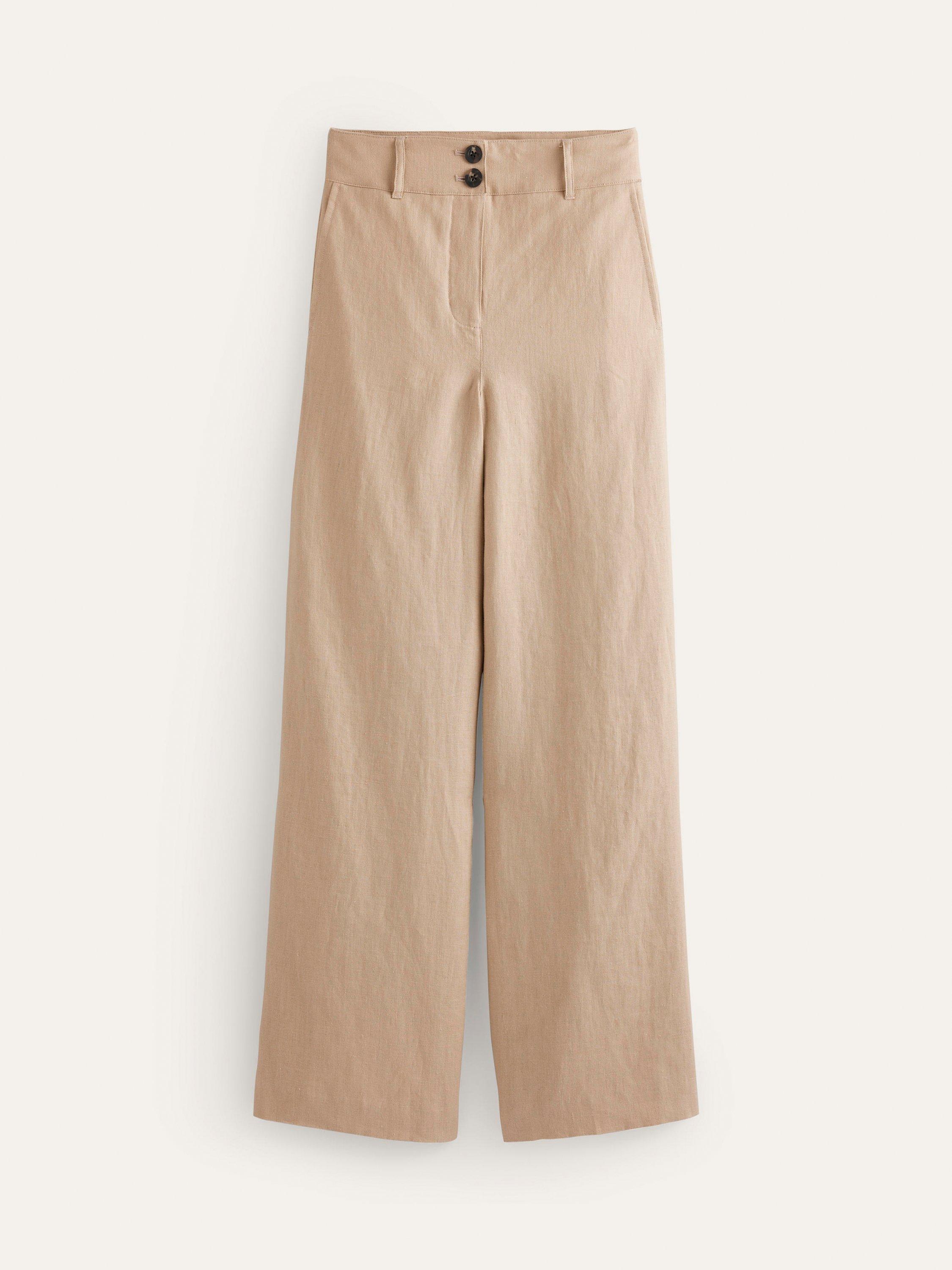 Boden Westbourne Wide Leg Linen Trousers, Neutral