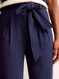 Boden Tapered Tie Waist Trousers, Navy