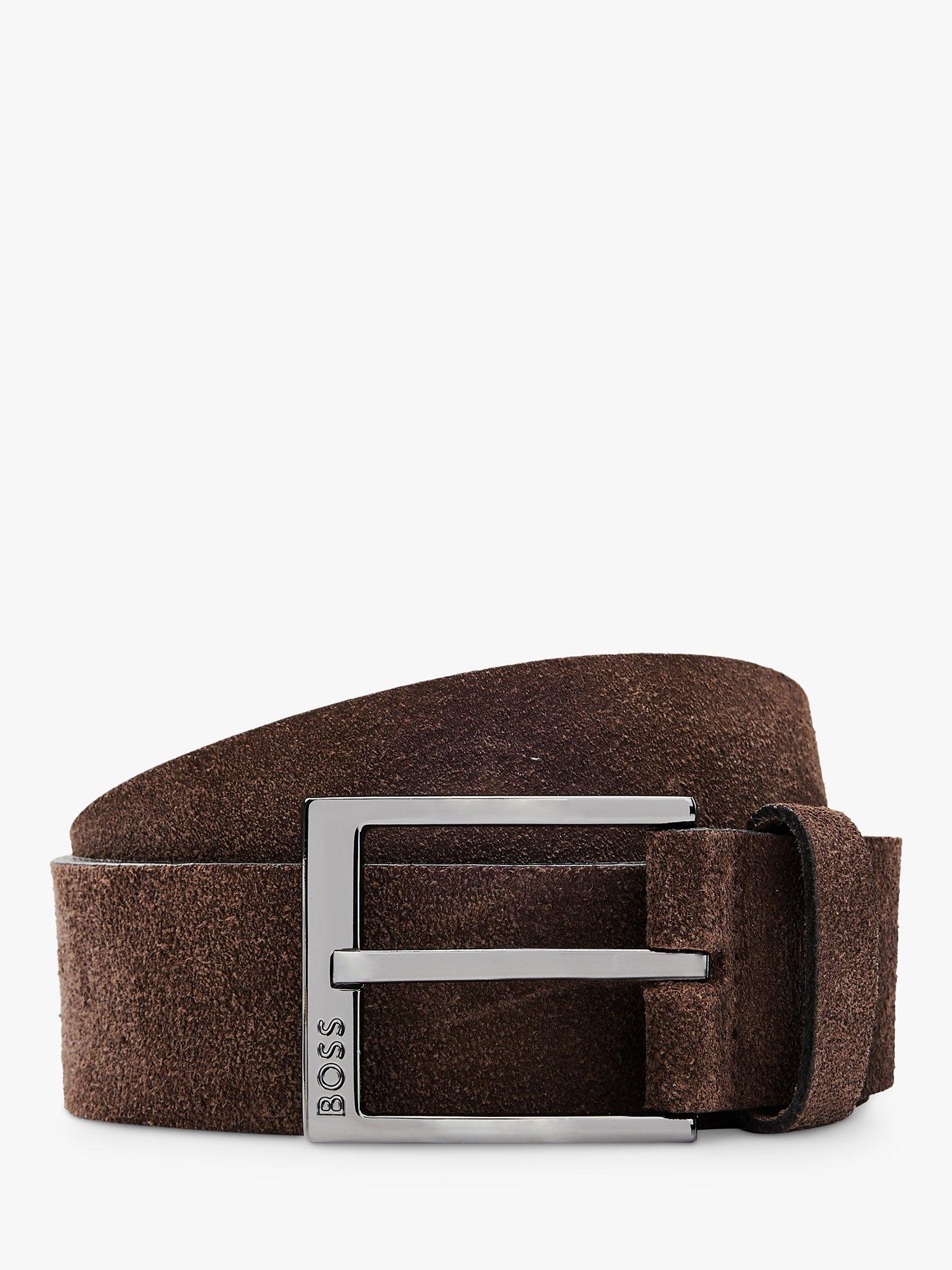 BOSS Elloy Leather Belt, Dark Brown