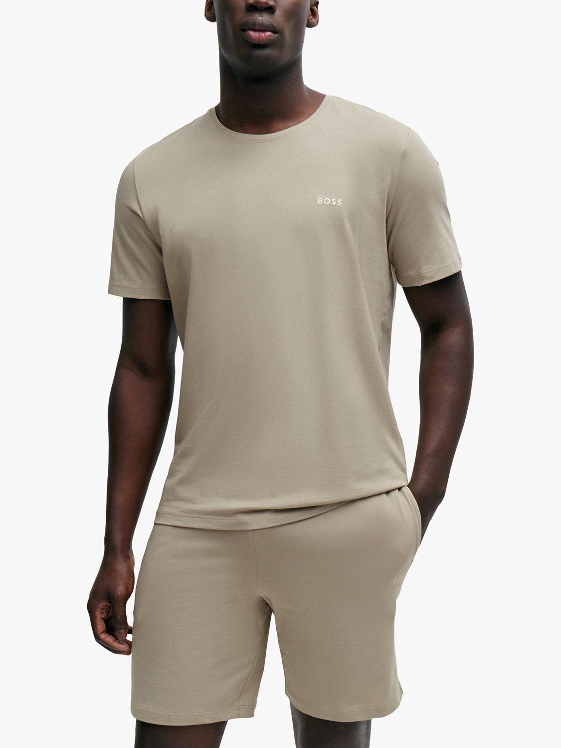 BOSS Embroidery Logo Lounge Top, Dark Beige