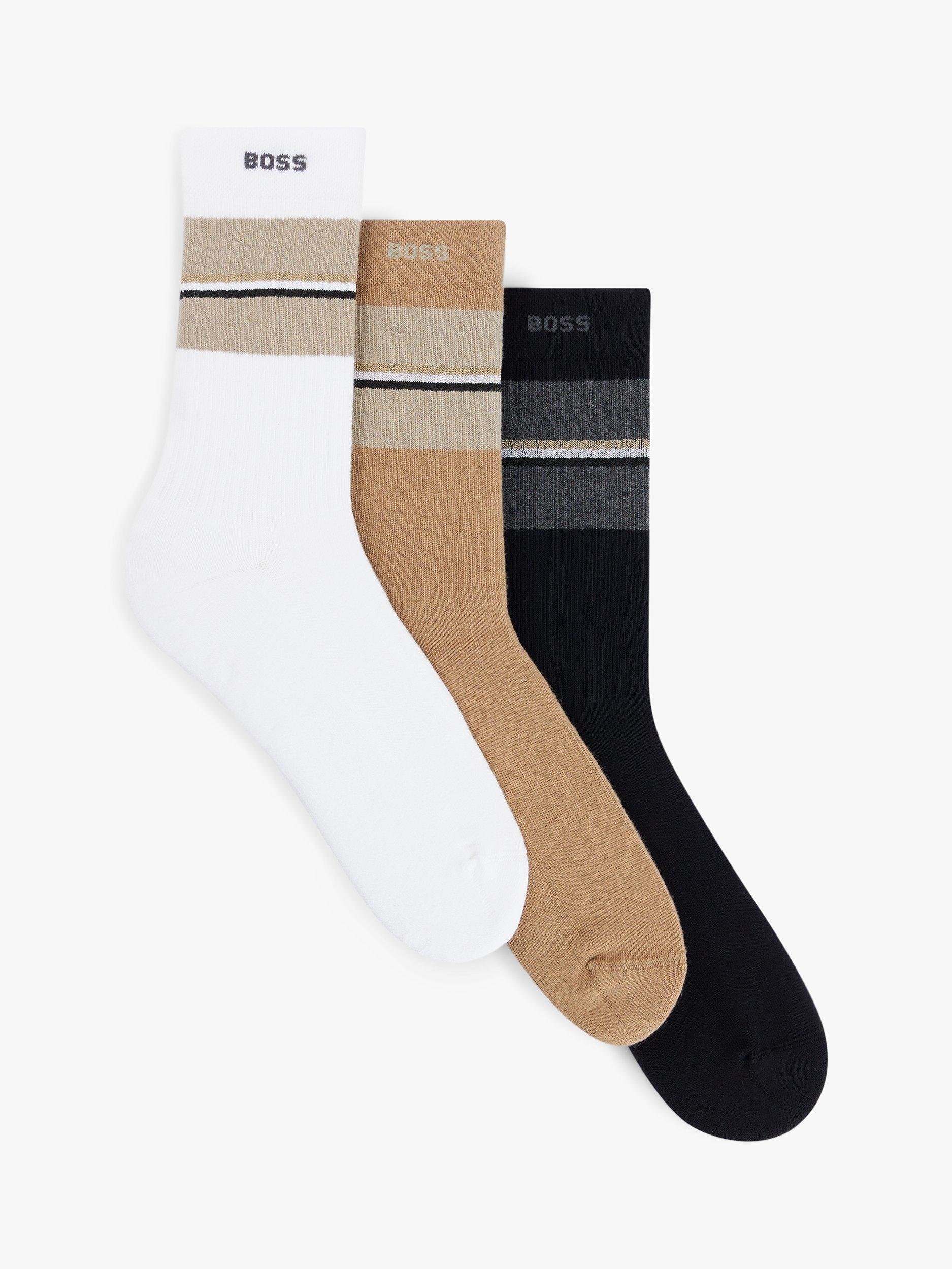 HUGO BOSS Rib College Socks, Pack of 3