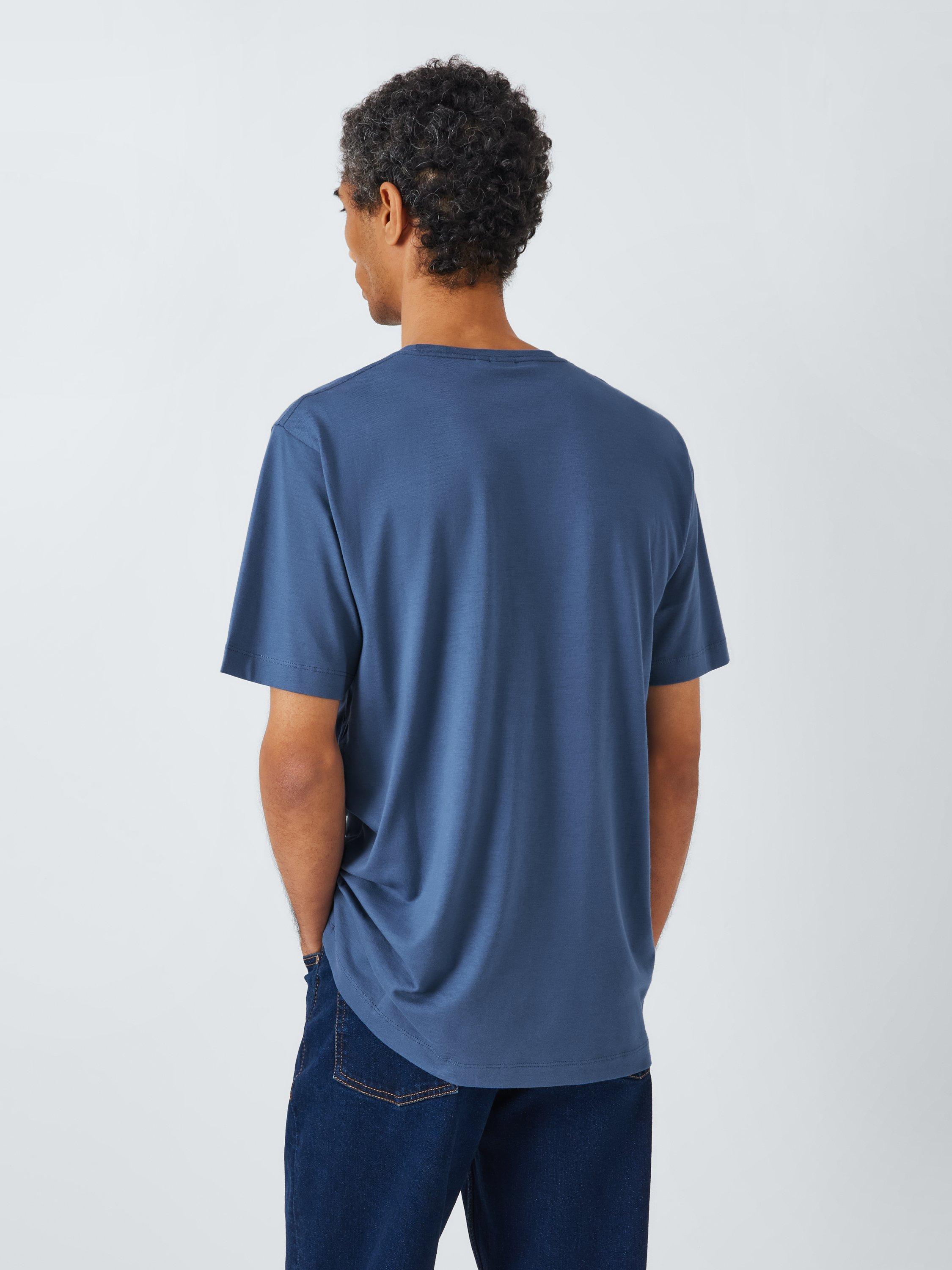 Product image 2 of 6, which shows John Lewis Supima Cotton Jersey Crew Neck T-Shirt, Bijou Blue, S