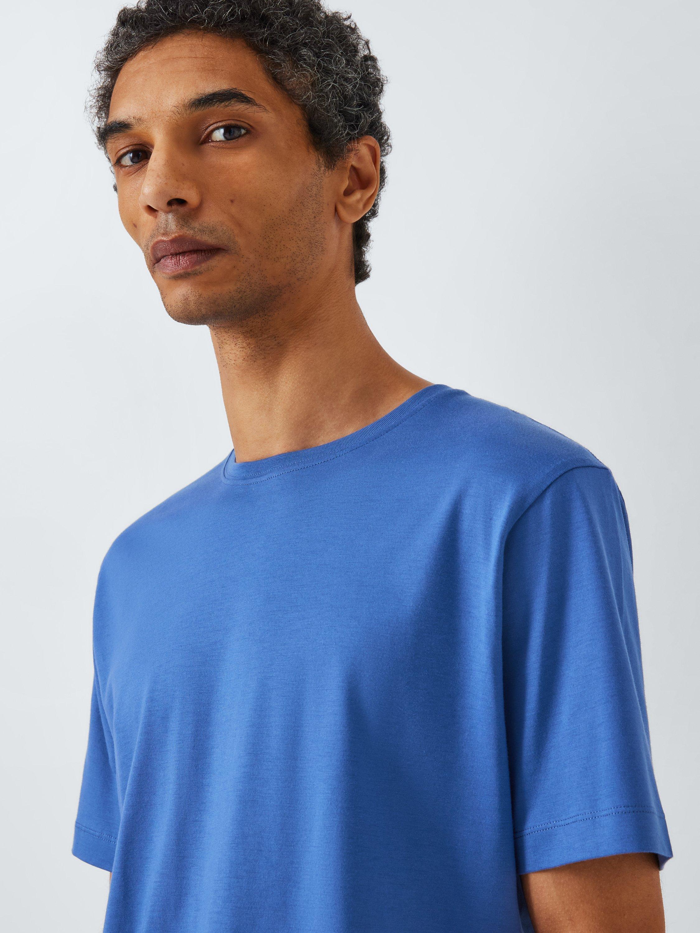 Product image 5 of 6, which shows John Lewis Supima Cotton Jersey Crew Neck T-Shirt, Bijou Blue, S