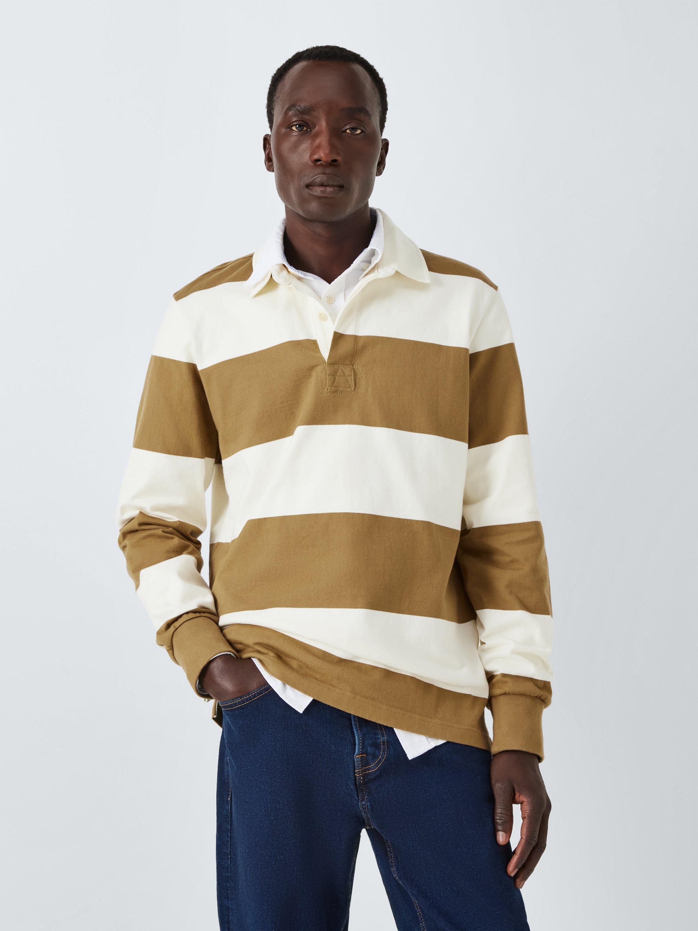 John Lewis Bar Stripe Rugby Top Egret Ant Bronze