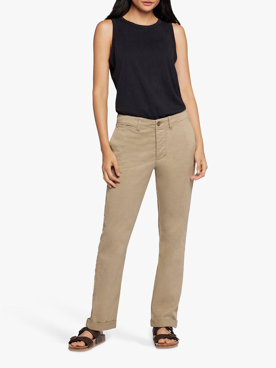 Product image 1 of 6, which shows Current/Elliott The Captain Chino Trousers, Khaki, W23/L27