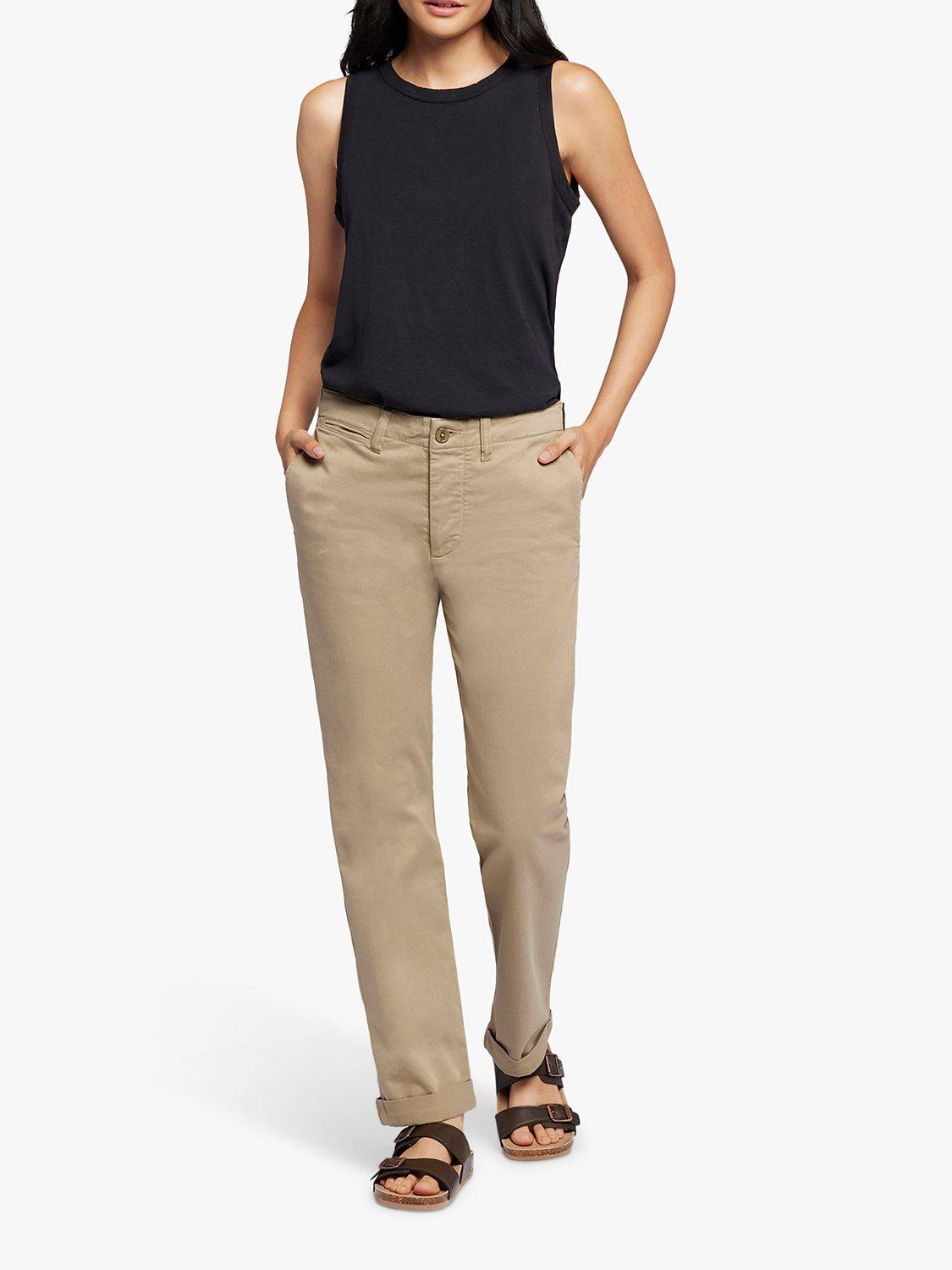Product image 4 of 6, which shows Current/Elliott The Captain Chino Trousers, Khaki, W23/L27
